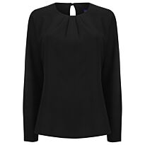 Women'S Pleat Front Long Sleeve Blouse