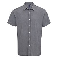 Microcheck (Gingham) Short Sleeve Cotton Shirt