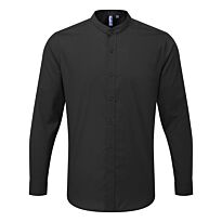 Banded Collar Grandad Long Sleeve Shirt