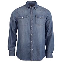 Men'S Long-Sleeved Denim Shirt