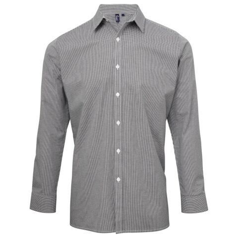 Microcheck (Gingham) Long Sleeve Cotton Shirt