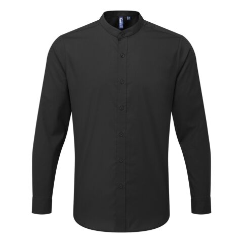 Banded Collar Grandad Long Sleeve Shirt