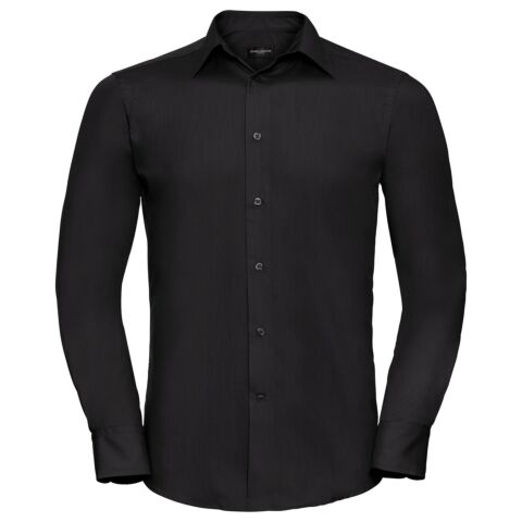 Long Sleeve Polycotton Easycare Fitted Poplin Shirt